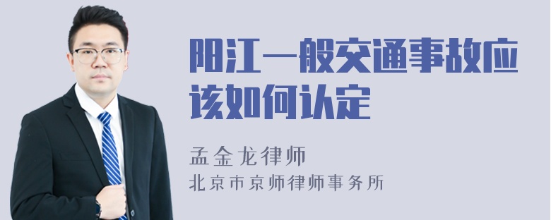 阳江一般交通事故应该如何认定
