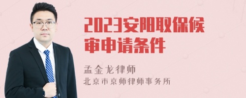 2023安阳取保候审申请条件