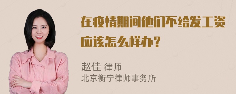 在疫情期间他们不给发工资应该怎么样办？