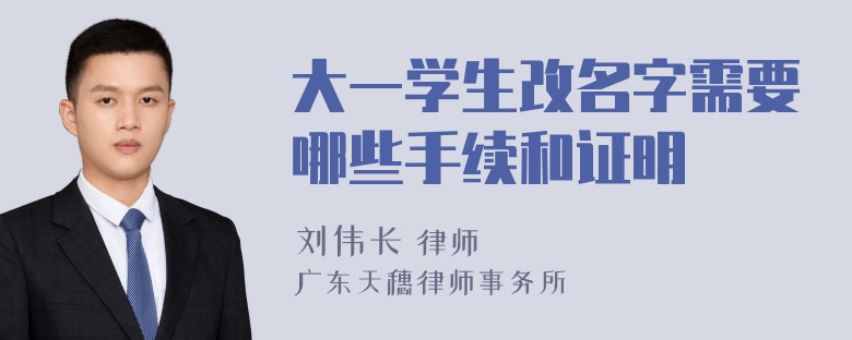 大一学生改名字需要哪些手续和证明