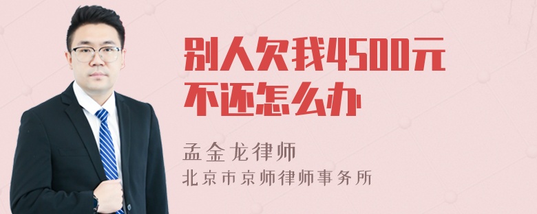 别人欠我4500元不还怎么办