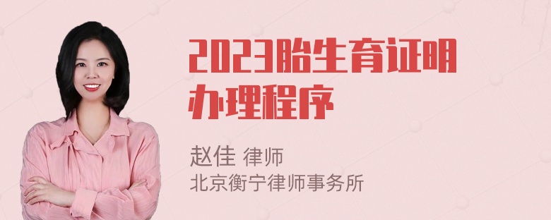 2023胎生育证明办理程序