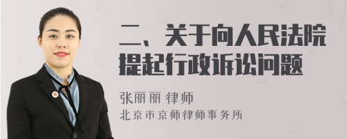 二、关于向人民法院提起行政诉讼问题