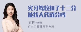 实习驾校扣了十二分能找人代消分吗