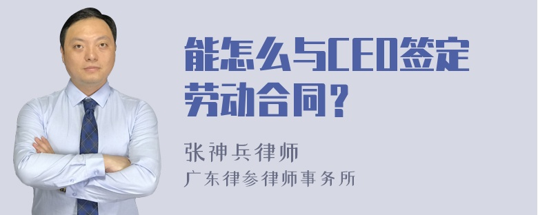 能怎么与CEO签定劳动合同？