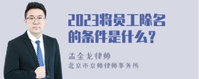 2023将员工除名的条件是什么？