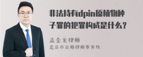 非法持有dpin原植物种子罪的犯罪构成是什么？