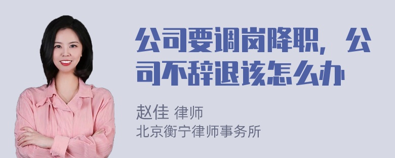 公司要调岗降职，公司不辞退该怎么办