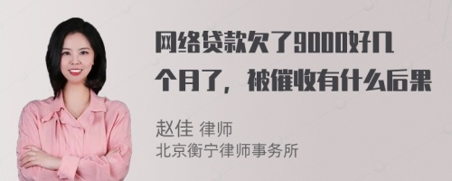 网络贷款欠了9000好几个月了，被催收有什么后果