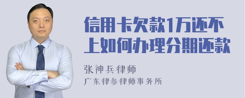 信用卡欠款1万还不上如何办理分期还款