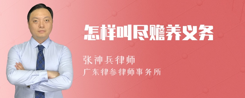 怎样叫尽赡养义务