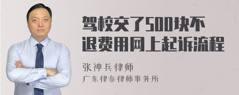 驾校交了500块不退费用网上起诉流程