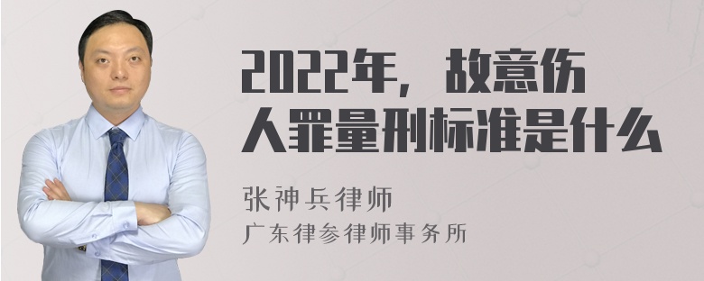 2022年，故意伤人罪量刑标准是什么