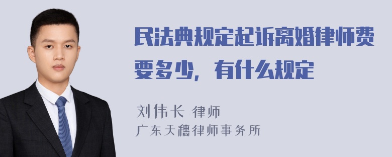 民法典规定起诉离婚律师费要多少，有什么规定