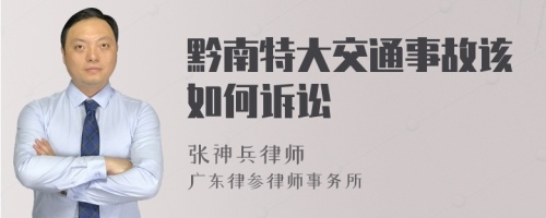 黔南特大交通事故该如何诉讼