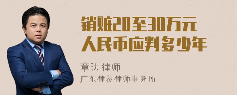 销赃20至30万元人民币应判多少年