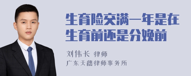 生育险交满一年是在生育前还是分娩前