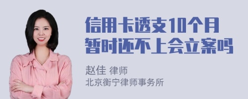 信用卡透支10个月暂时还不上会立案吗