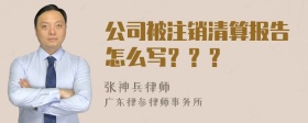 公司被注销清算报告怎么写？？？