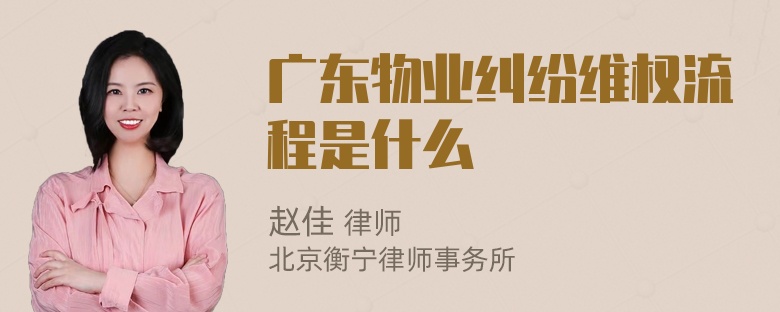 广东物业纠纷维权流程是什么