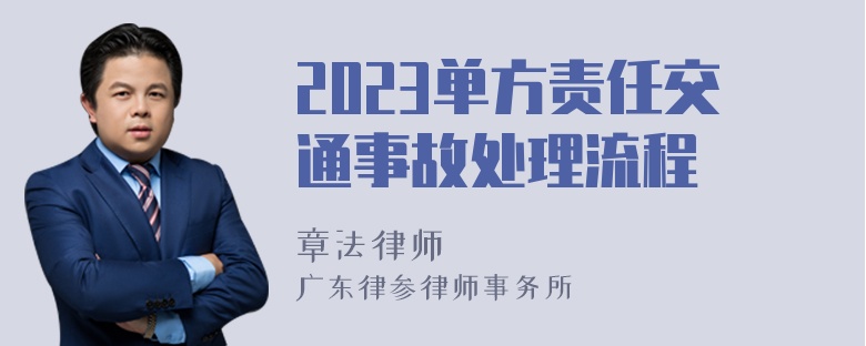 2023单方责任交通事故处理流程