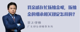 我亲戚在忙抚恤金呢，抚恤金的继承相关规定怎样的？