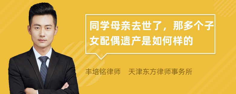 同学母亲去世了，那多个子女配偶遗产是如何样的