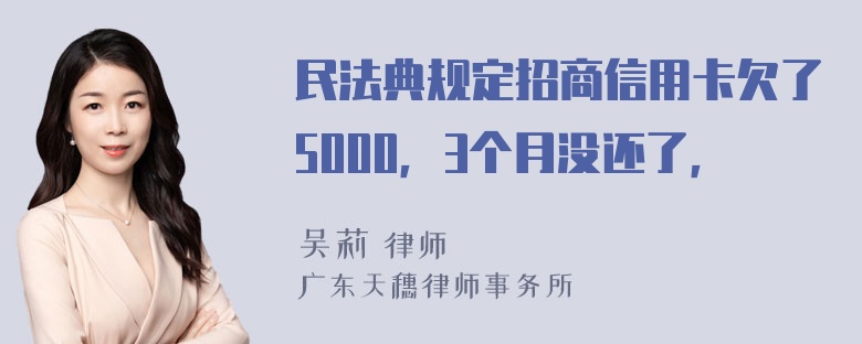 民法典规定招商信用卡欠了5000，3个月没还了，