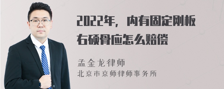 2022年，内有固定刚板右硕骨应怎么赔偿