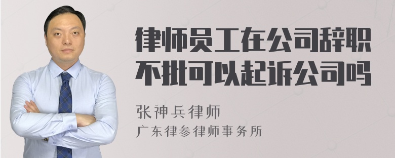 律师员工在公司辞职不批可以起诉公司吗