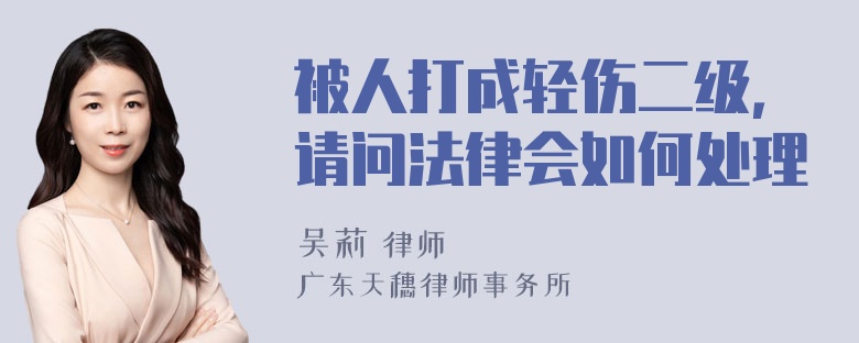 被人打成轻伤二级，请问法律会如何处理