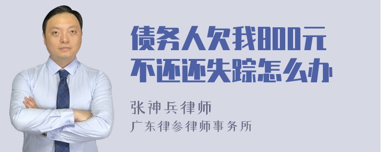 债务人欠我800元不还还失踪怎么办