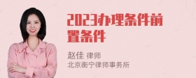 2023办理条件前置条件