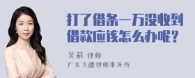 打了借条一万没收到借款应该怎么办呢？