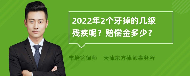 2022年2个牙掉的几级残疾呢？赔偿金多少？