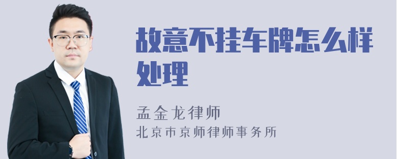 故意不挂车牌怎么样处理