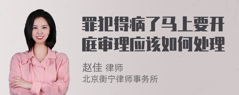 罪犯得病了马上要开庭审理应该如何处理