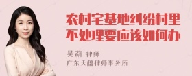 农村宅基地纠纷村里不处理要应该如何办