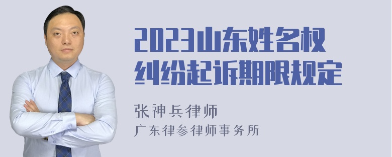 2023山东姓名权纠纷起诉期限规定