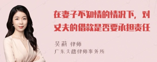 在妻子不知情的情况下，对丈夫的借款是否要承担责任