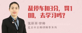 乱停车扣3分，罚100，去学习吗？