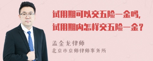 试用期可以交五险一金吗，试用期内怎样交五险一金？