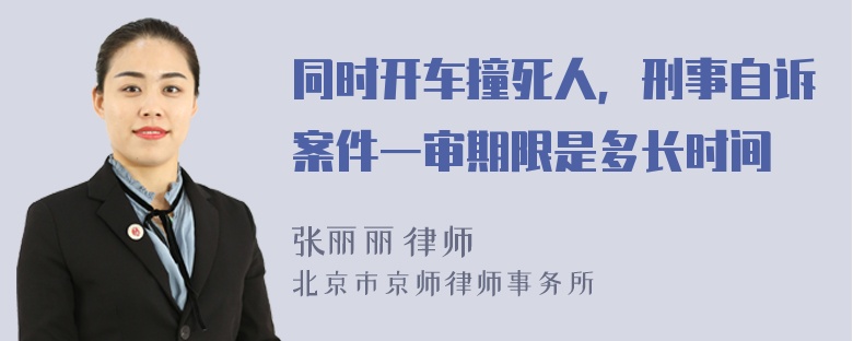 同时开车撞死人，刑事自诉案件一审期限是多长时间