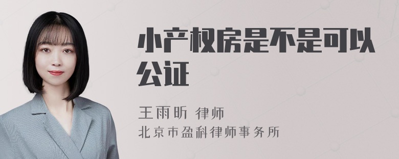 小产权房是不是可以公证