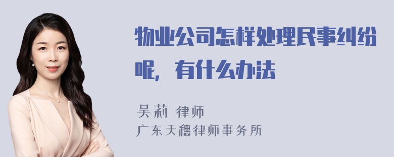 物业公司怎样处理民事纠纷呢，有什么办法