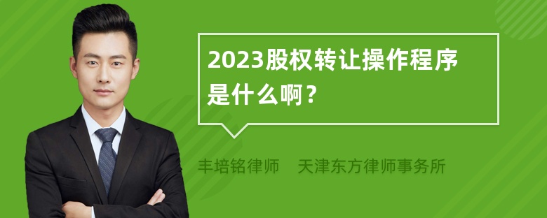 2023股权转让操作程序是什么啊？