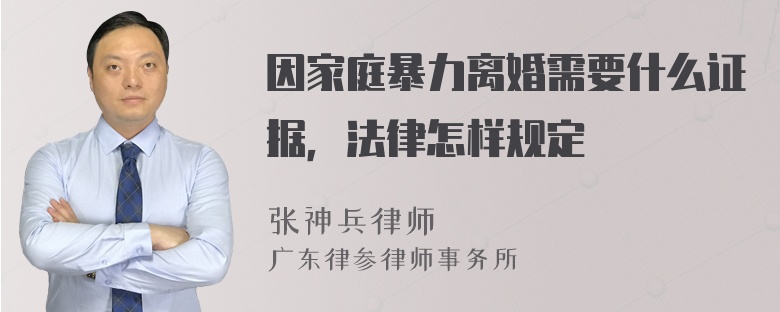 因家庭暴力离婚需要什么证据，法律怎样规定