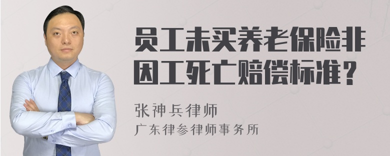 员工未买养老保险非因工死亡赔偿标准？