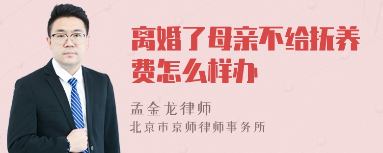 离婚了母亲不给抚养费怎么样办