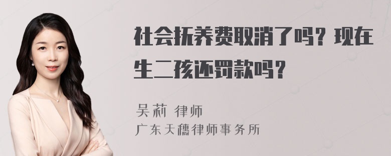 社会抚养费取消了吗？现在生二孩还罚款吗？